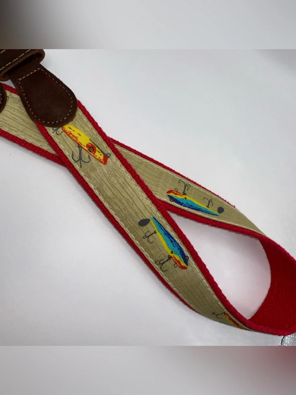 Preston Leather Fishing Lures Belt Solid Brass Buckle Kids Size 22 Made in USA